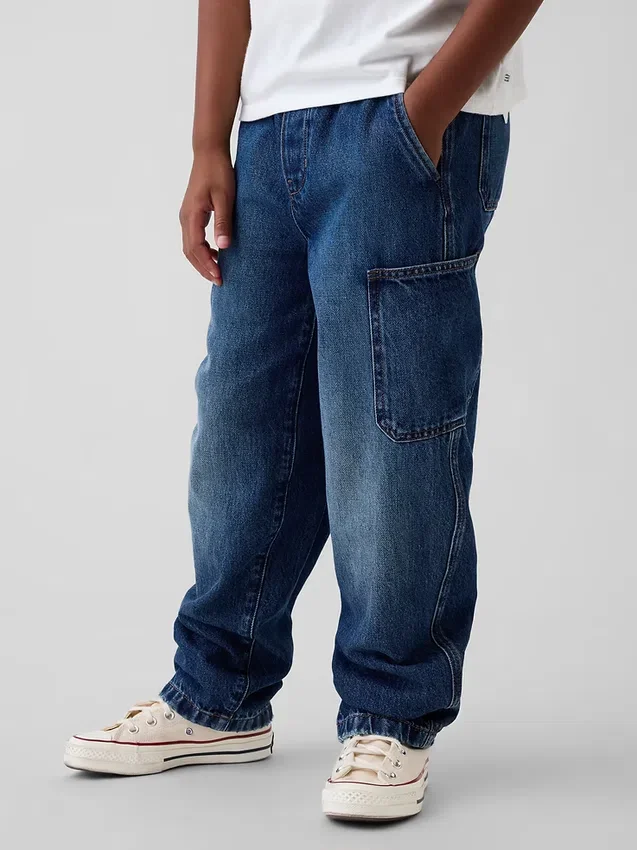 Kinder-Carpenter-Jeans aus gebürstetem Stoff