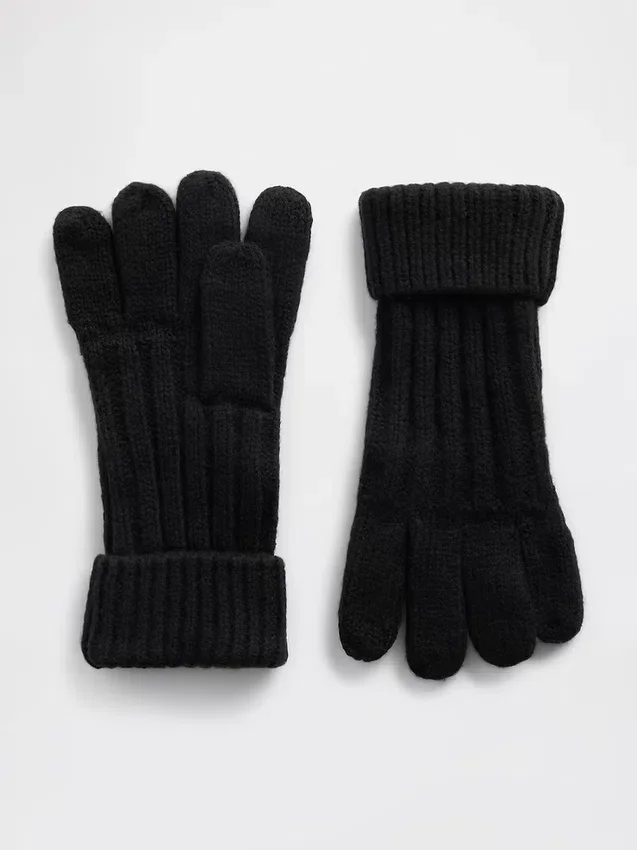 Kinder-CashSoft-Handschuhe mit Rippmuster