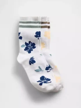 Kinder-Crew-Socken mit Blumenmuster