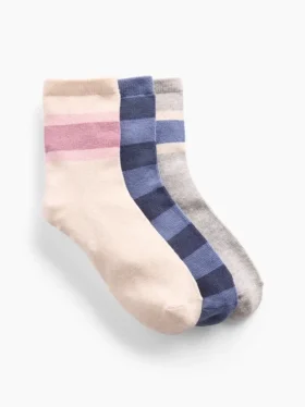 Kinder-Crew-Socken mit Colorblock-Streifen (3er-Pack)