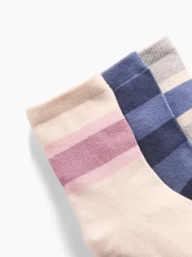 Kinder-Crew-Socken mit Colorblock-Streifen (3er-Pack)