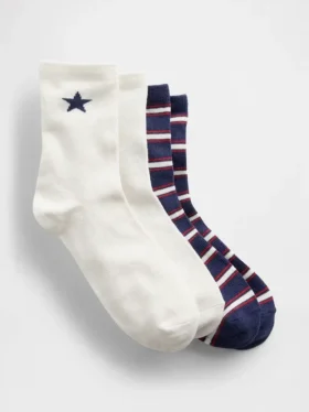 Kinder-Crew-Socken mit Sternen (2er-Pack)