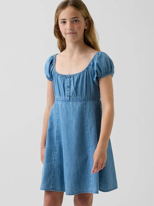 Kinder-Denim-Babydoll-Kleid