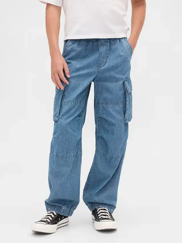 Kinder-Denim-Baggy-Cargo-Jogginghose