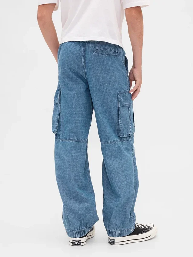Kinder-Denim-Baggy-Cargo-Jogginghose
