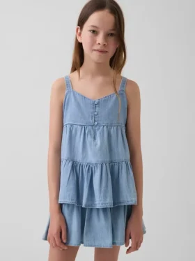 Kinder-Denim-Oberteil mit Stufenschnitt