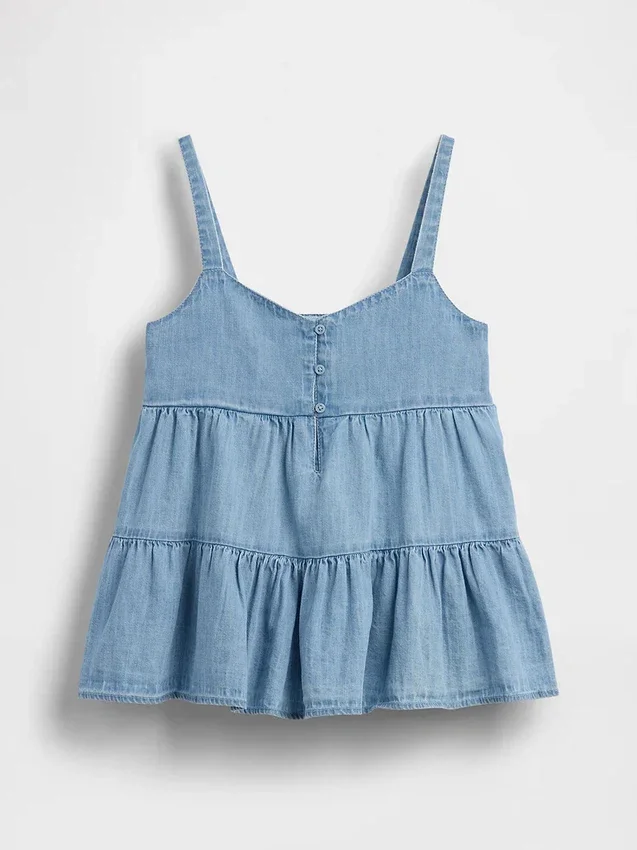 Kinder-Denim-Oberteil mit Stufenschnitt