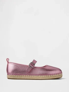 Kinder-Espadrilles im Mary-Jane-Stil mit Metallic-Optik