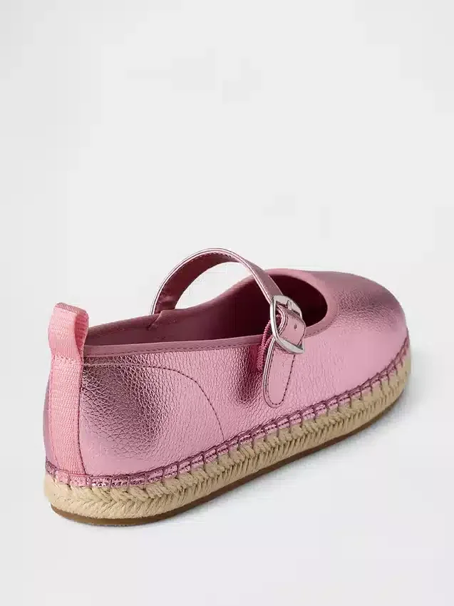 Kinder-Espadrilles im Mary-Jane-Stil mit Metallic-Optik