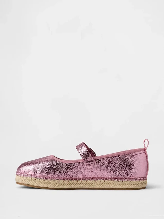 Kinder-Espadrilles im Mary-Jane-Stil mit Metallic-Optik