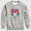 Kinder-Fleece-Sweatshirt mit Rundhalsausschnitt „Peanuts Snoopy Hockey“