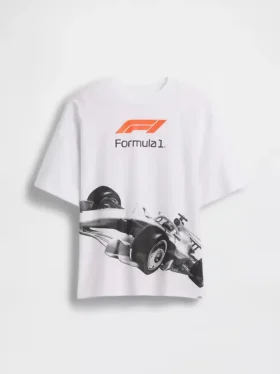 Kinder-Formel-1-T-Shirt mit Grafik in Oversize-Passform