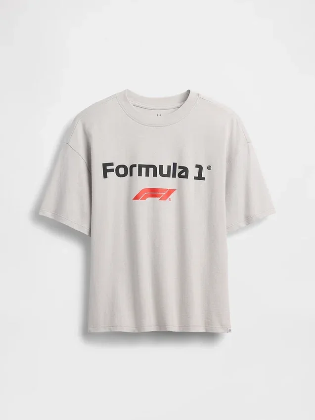 Kinder-Formel-1-T-Shirt mit Grafik in Oversize-Passform