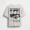 Kinder-Formel-1-T-Shirt mit Grafik in Oversize-Passform
