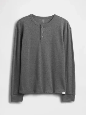 Kinder-Henley-T-Shirt in lockerer Passform