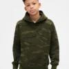 Kinder-Hoodie mit lockerer Passform und Camouflage-Muster