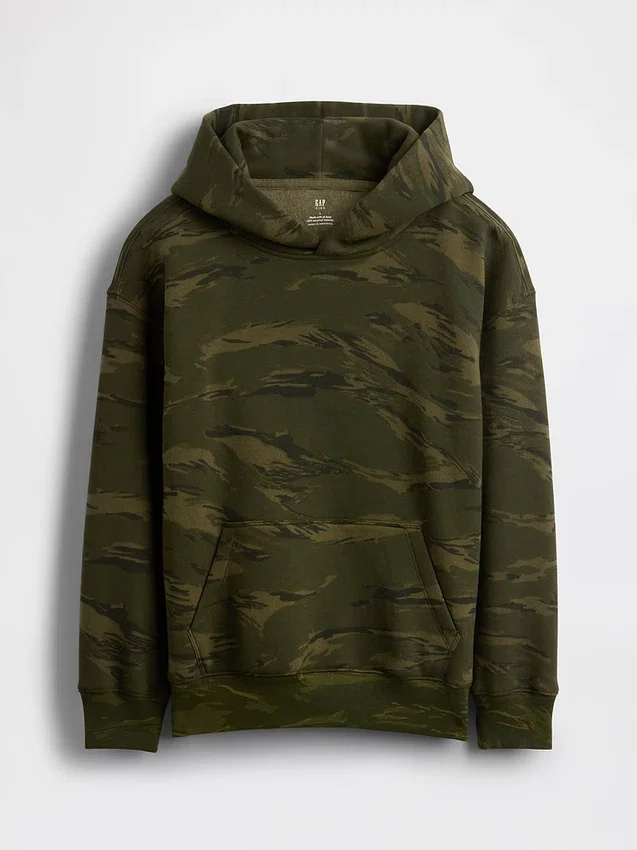 Kinder-Hoodie mit lockerer Passform und Camouflage-Muster