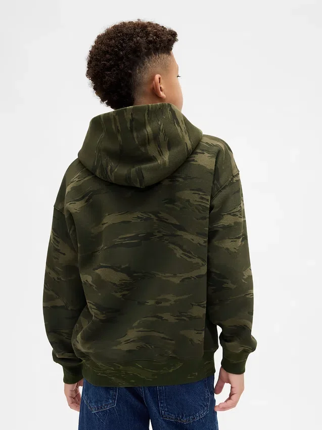 Kinder-Hoodie mit lockerer Passform und Camouflage-Muster
