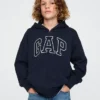 Kinder-Hoodie mit Reißverschluss und „Vintagesoft“-Logo