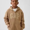 Kinder-Hoodie mit Reißverschluss und „Vintagesoft“-Logo