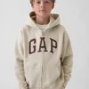 Kinder-Hoodie mit Reißverschluss und „Vintagesoft“-Logo