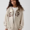 Kinder-Hoodie mit Reißverschluss und „Vintagesoft“-Logo