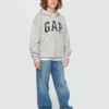 Kinder-Hoodie mit Reißverschluss und „Vintagesoft“-Logo