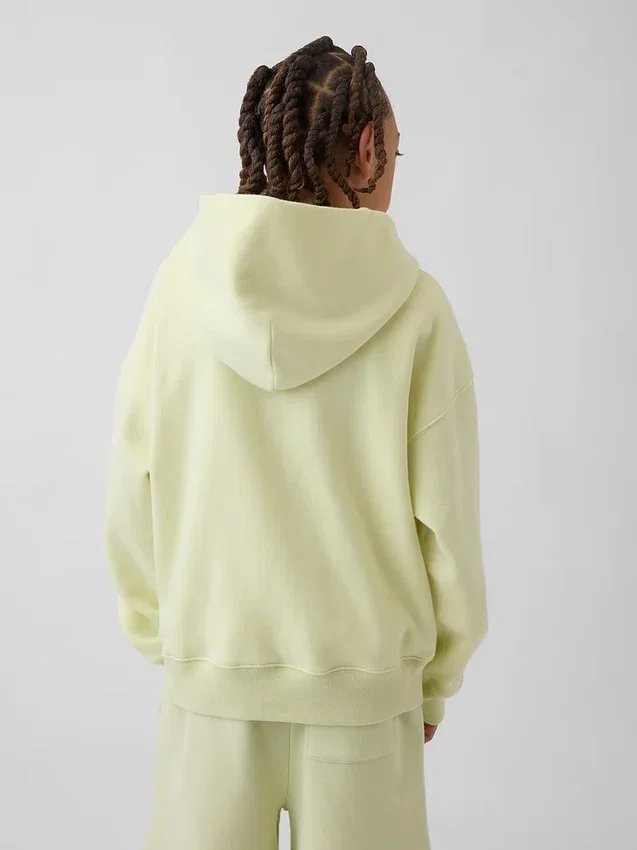 Kinder-Hoodie mit Reißverschluss und „Vintagesoft“-Logo