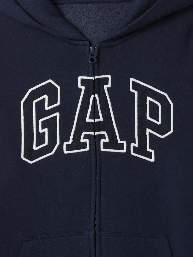 Kinder-Hoodie mit Reißverschluss und „Vintagesoft“-Logo