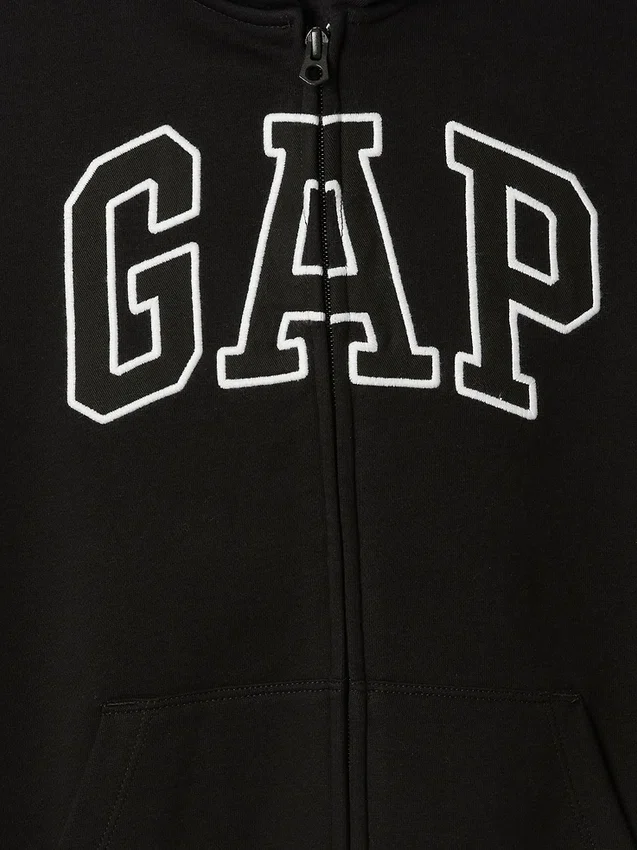 Kinder-Hoodie mit Reißverschluss und „Vintagesoft“-Logo