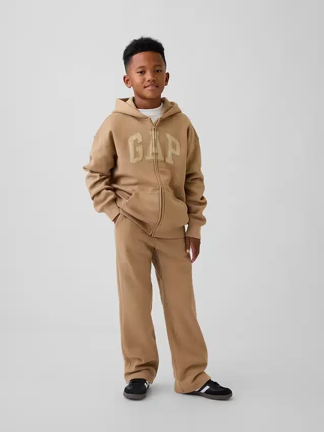 Kinder-Hoodie mit Reißverschluss und „Vintagesoft“-Logo