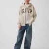 Kinder-Hoodie mit Reißverschluss und „Vintagesoft“-Logo