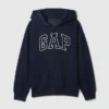 Kinder-Hoodie mit Reißverschluss und „Vintagesoft“-Logo