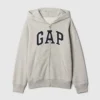 Kinder-Hoodie mit Reißverschluss und „Vintagesoft“-Logo