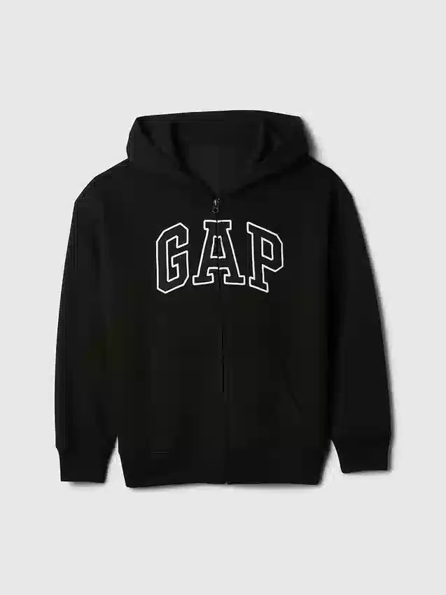 Kinder-Hoodie mit Reißverschluss und „Vintagesoft“-Logo