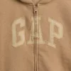 Kinder-Hoodie mit Reißverschluss und „Vintagesoft“-Logo