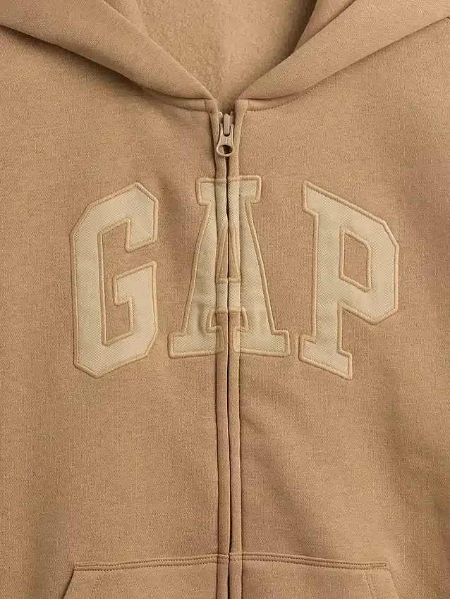 Kinder-Hoodie mit Reißverschluss und „Vintagesoft“-Logo
