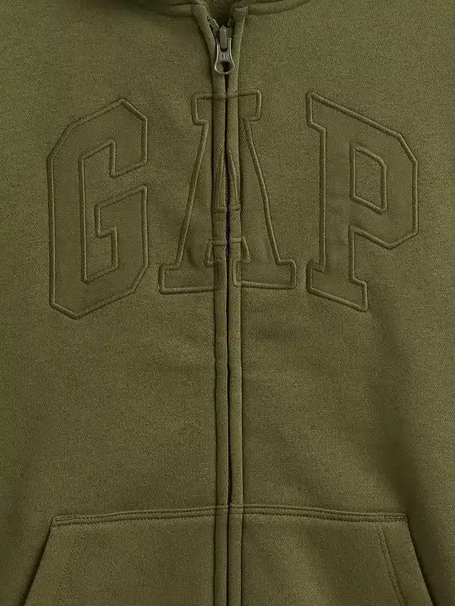 Kinder-Hoodie mit Reißverschluss und „Vintagesoft“-Logo
