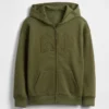 Kinder-Hoodie mit Reißverschluss und „Vintagesoft“-Logo