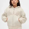 Kinder-Hoodie mit Sherpa-Futter und Grafik-Logo