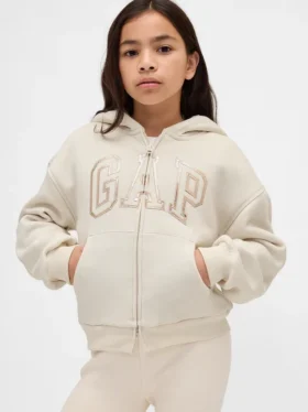 Kinder-Hoodie mit Sherpa-Futter und Grafik-Logo