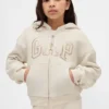 Kinder-Hoodie mit Sherpa-Futter und Grafik-Logo