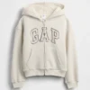Kinder-Hoodie mit Sherpa-Futter und Grafik-Logo