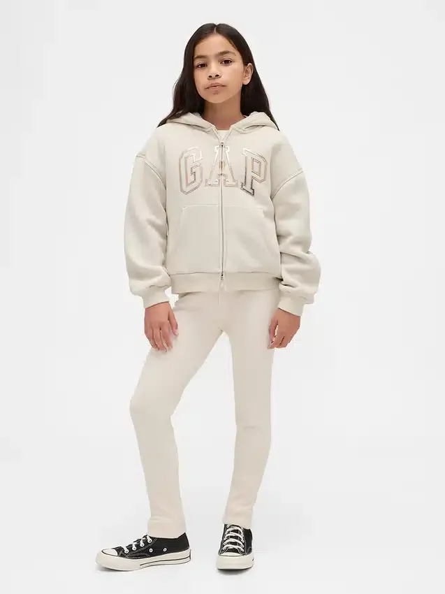 Kinder-Hoodie mit Sherpa-Futter und Grafik-Logo