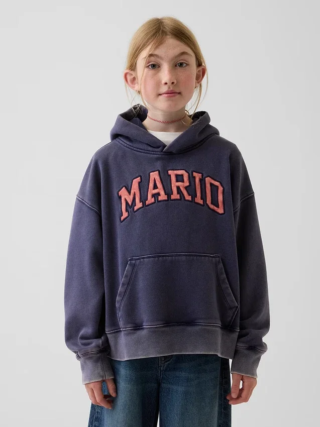Kinder-Hoodie „Super Mario Vintagesoft“ in lockerer Passform