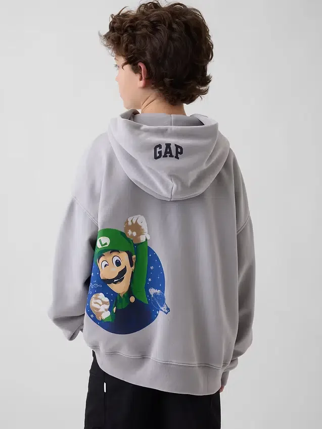 Kinder-Hoodie „Super Mario Vintagesoft“ in lockerer Passform
