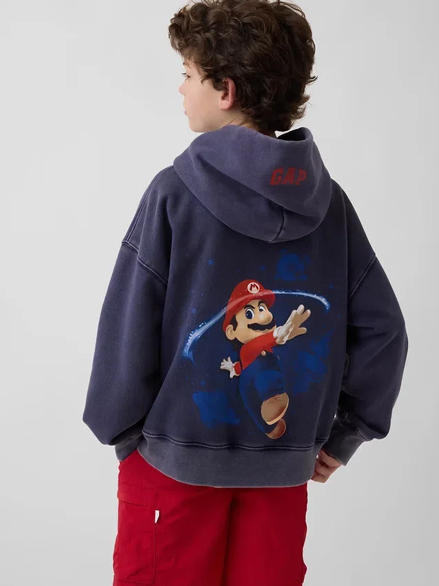 Kinder-Hoodie „Super Mario Vintagesoft“ in lockerer Passform