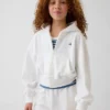 Kinder-Hoodie „Vintagesoft“ aus Frottee mit Keilkragen und durchgehendem Reißverschluss