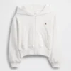 Kinder-Hoodie „Vintagesoft“ aus Frottee mit Keilkragen und durchgehendem Reißverschluss