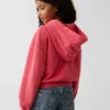 Kinder-Hoodie „Vintagesoft“ aus Frottee mit Keilkragen und durchgehendem Reißverschluss